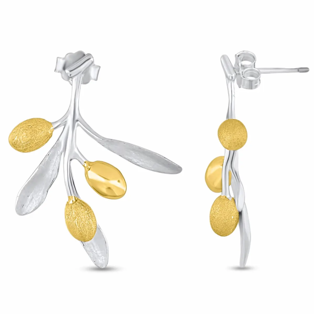 Ohrstecker Olivenblätterzweigfrüchte 925er Silber Schmuck 21