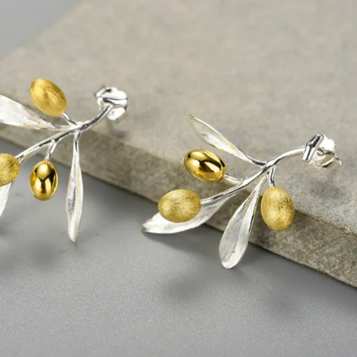 Ohrstecker Olivenblätterzweigfrüchte 925er Silber Schmuck 21 – Bild 3