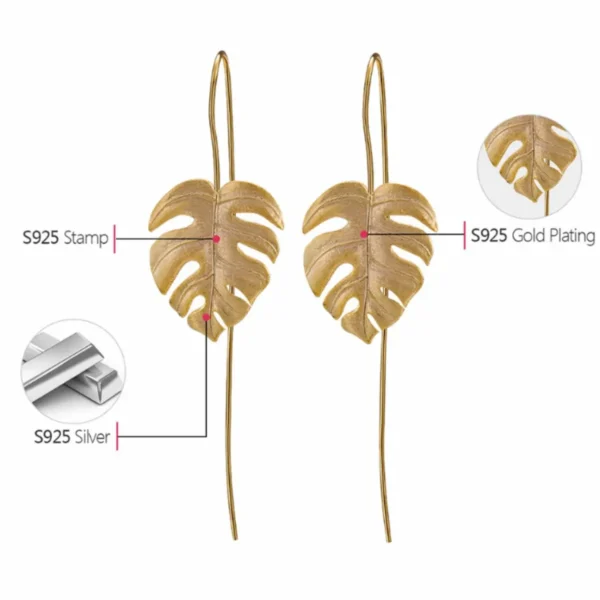 Ohrhänger  / 925er Silber Blatt feiner Schmuck für Damen Schmuck 21 – Bild 4