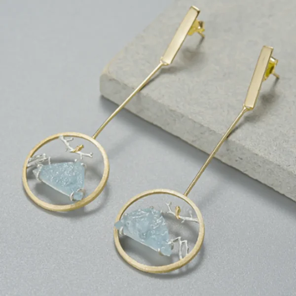 Ohrstecker  / 925er Silber Riemen-Stein für Damen feiner Schmuck Schmuck 21 – Bild 3