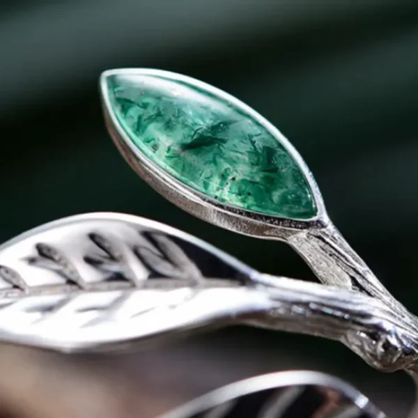 925er Silber Ring für Damen Fleißiges Gebüsch - Verstellbarer Ring – Bild 2