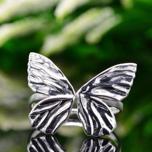 Silber Damen Ring Schmetterling